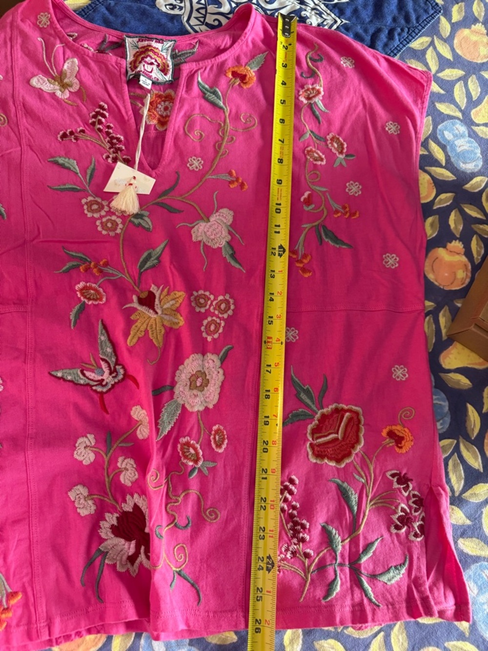 NWT Johnny Was Pink Sleeveless Embroidered Top L
